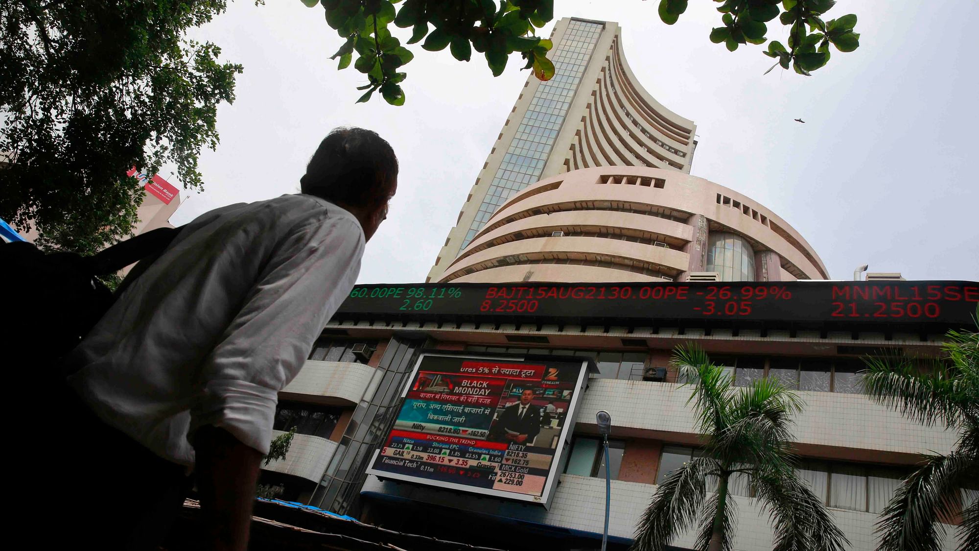  Indian stock market indices on a display screen at the Bombay Stock Exchange. (Photo: AP) 