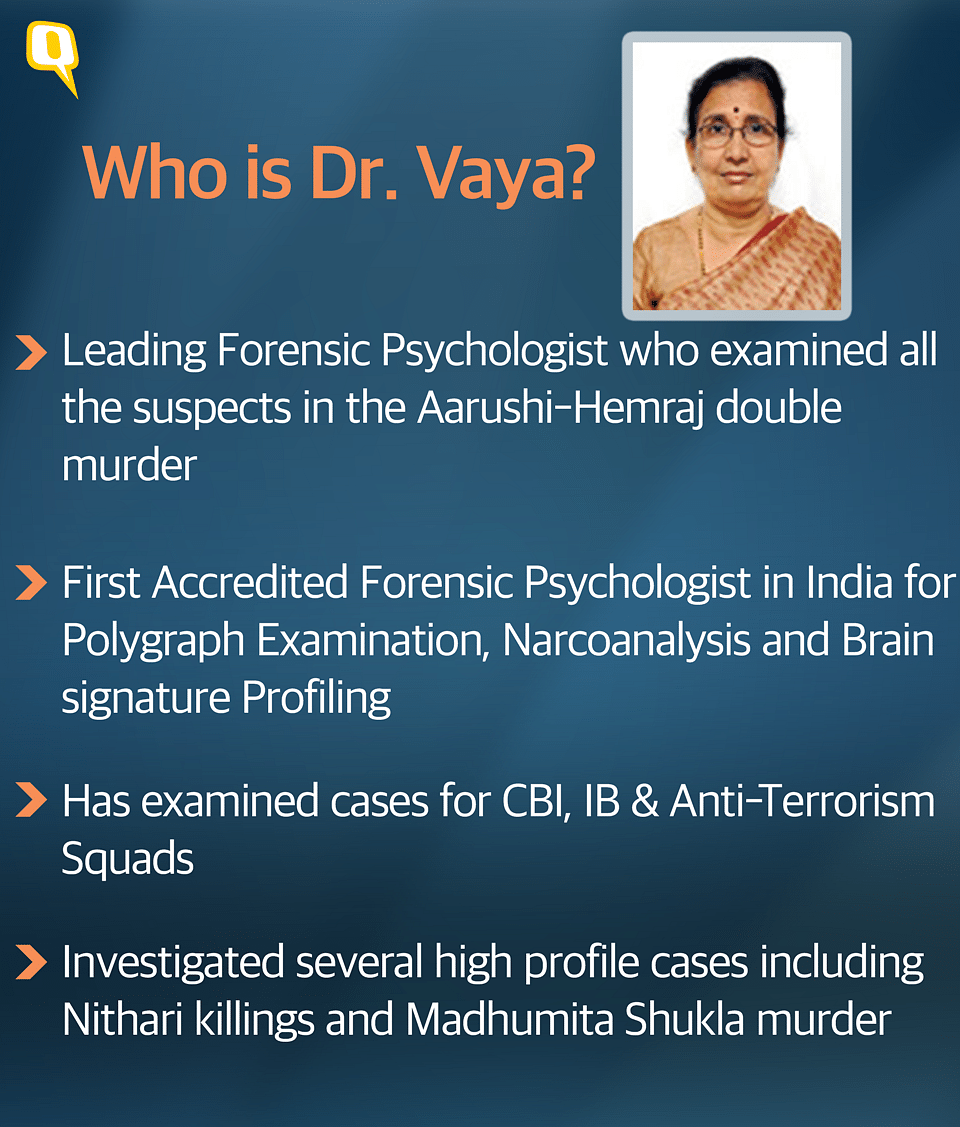 Top forensic psychologist Dr Vaya’s findings were ignored and she was never called to court. 
