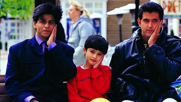 SRK, Jibraan Khan and Hrithik Roshan in a scene from <i>Kabhi Khushi Kabhie Gham, </i>2001 