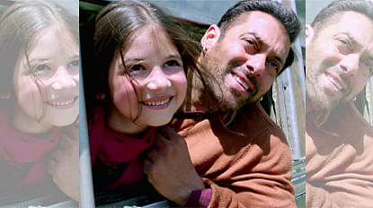 Harshaali Malhotra with Salman Khan in <i>Bajrangi Bhaijaan</i>
