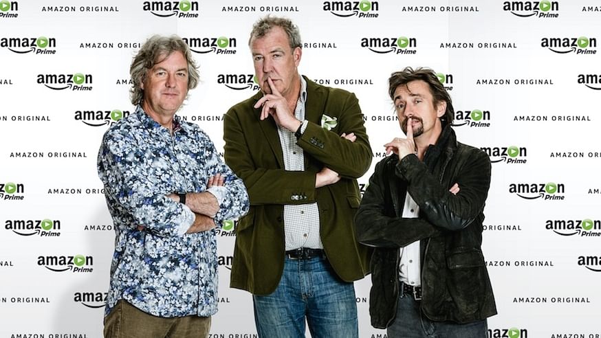 Former <i>Top Gear</i> hosts Jeremy Clarkson, Richard Hammond, and James May. (Courtesy: Amazon Prime)
