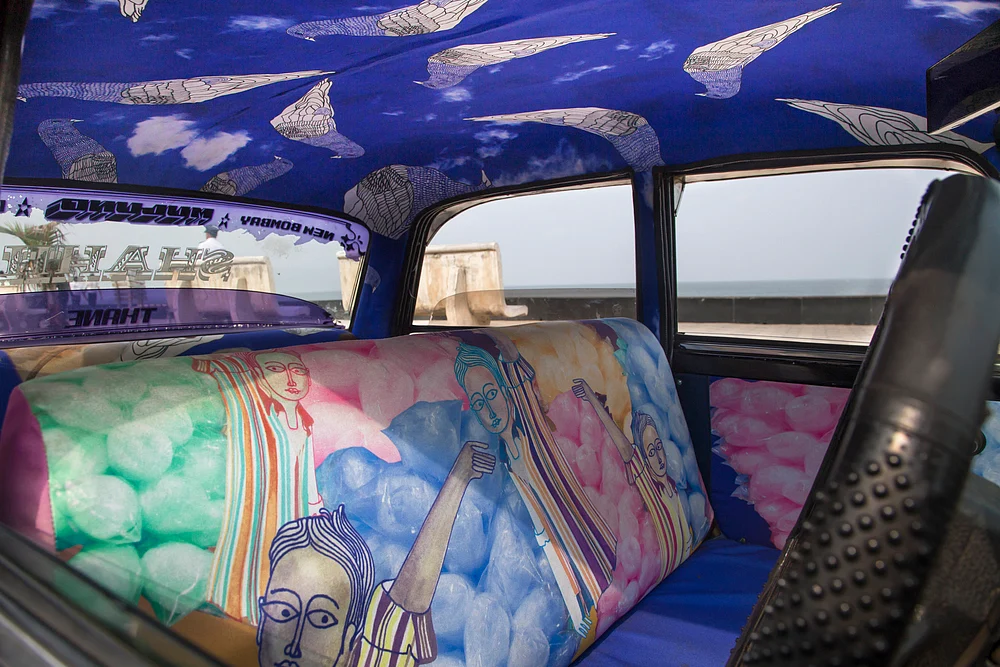 Taxi designed by Gaurav Ogale Titled ‘Cutting’. (<a href="http://www.taxifabric.org/gauravogale">Photo: taxifabric.org</a>)