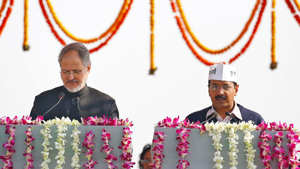 Delhi LG Najeeb Jung and Delhi Chief Minister Arvind Kejriwal. (Photo: Reuters)
