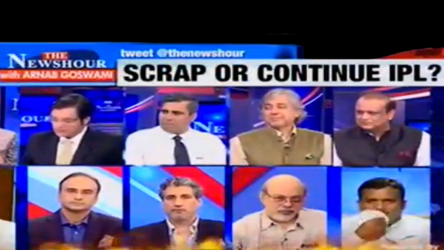 Arnab Goswami discusses IPL verdict on the <i>Newshour.&nbsp;</i>