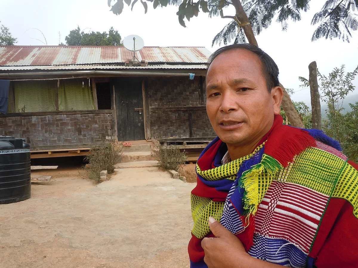 Tongsin Thurhring, the Anal Naga chief of Thangbung Minou village, says the land belongs to the community. (Photo: Courtesy: Maitryee Handique)