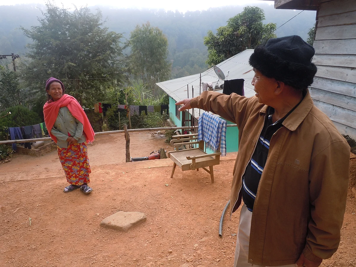 Seltun Thungno, and his wife, Jultun. For survival, Thungno planted trees under the government’s watershed development scheme. (Photo: Courtesy: Maitreyee Handique)