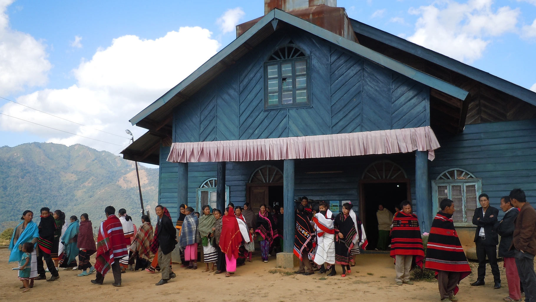 Khongdei Khuman Baptist church where people were holed up for days. (Photo: Maitreyee Handique)