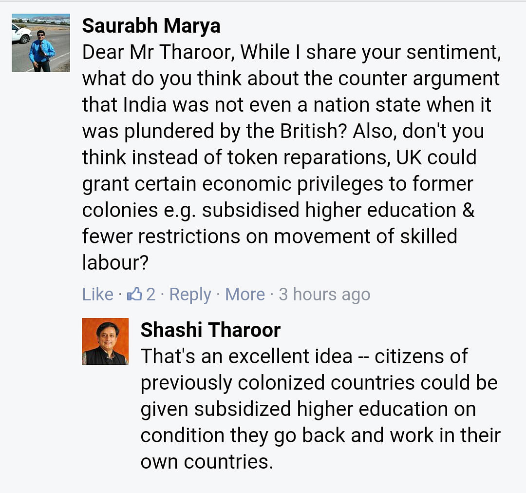 Shashi Tharoor took questions about his recent speech on British reparations to India. It was lively & provocative.  