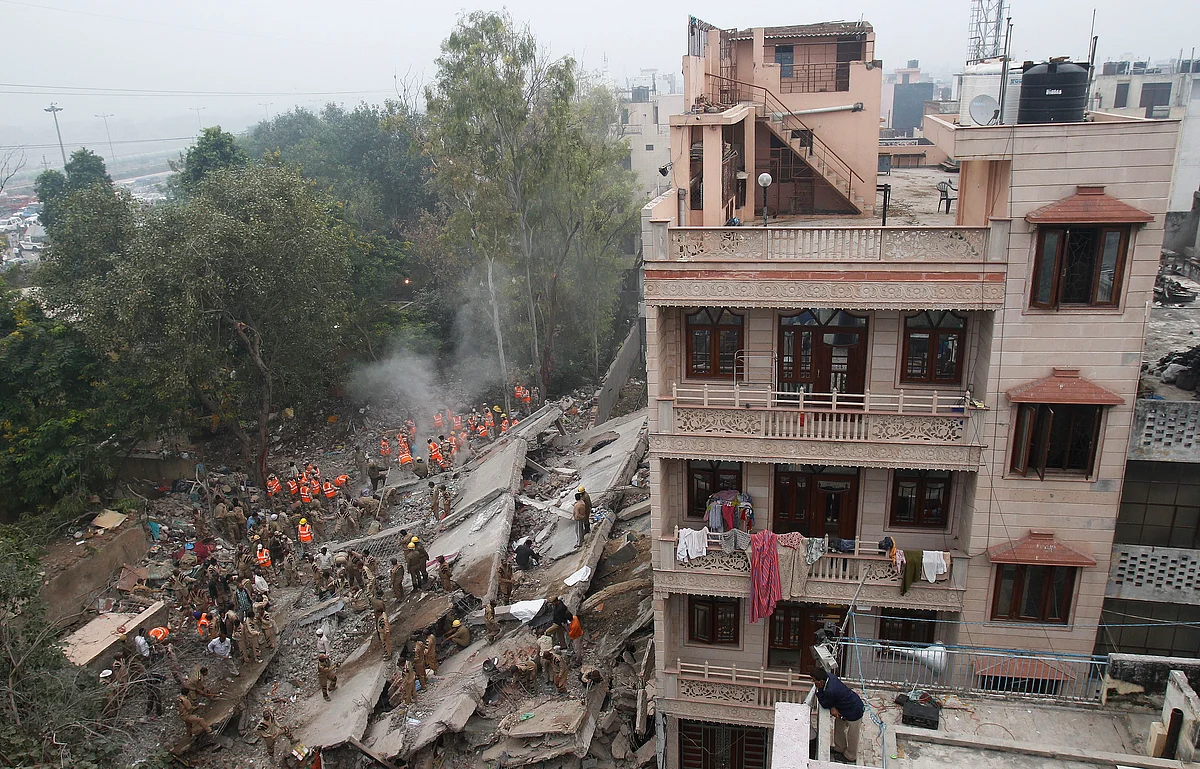 A five-storey building collapsed in Delhi’s Lalita Park area on November 15, 2010, killing 70 people (Photo: Reuters)