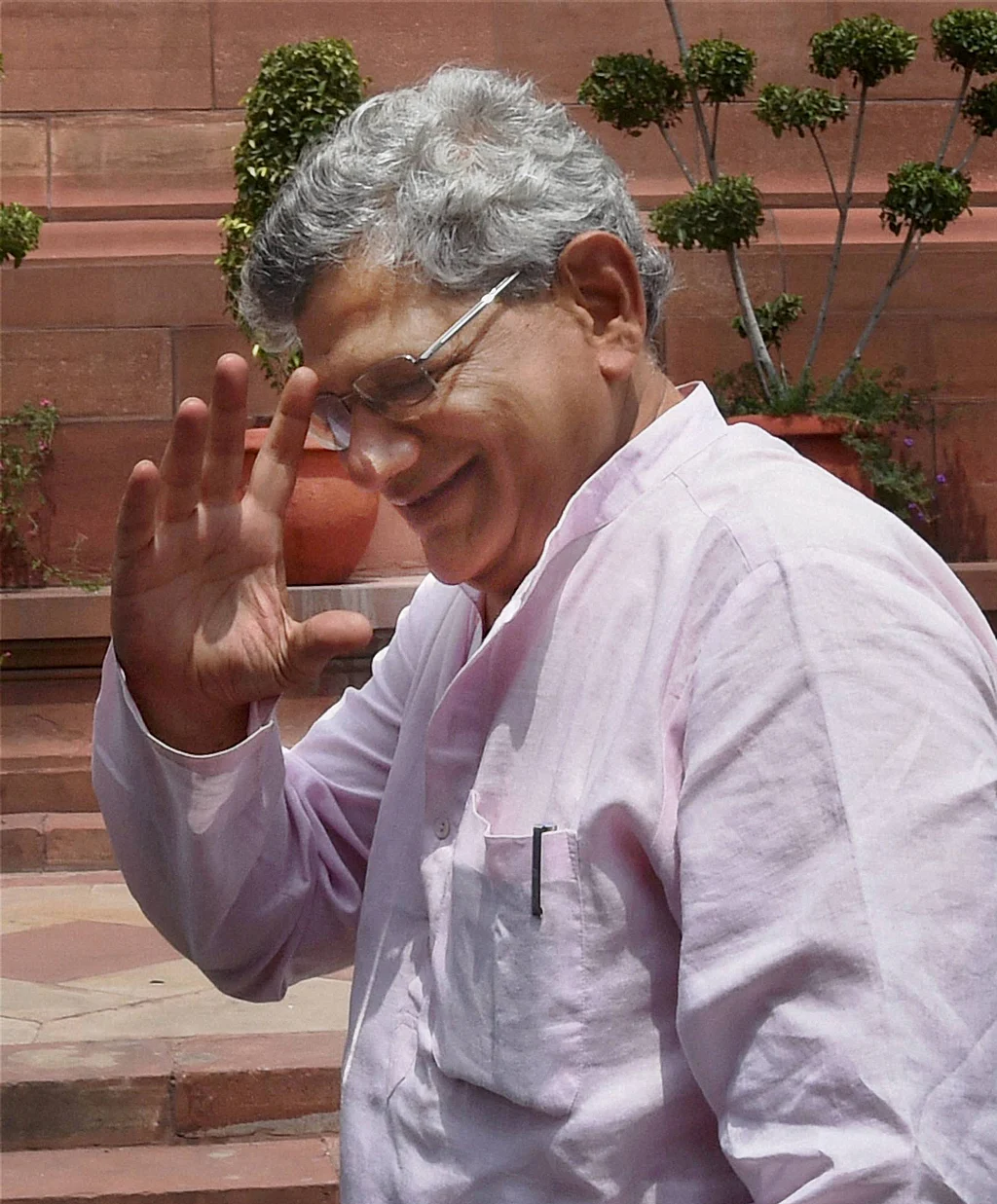 CPI(M) General Secretary Sitaram Yechury arrives for monsoon session. (Photo: PTI)