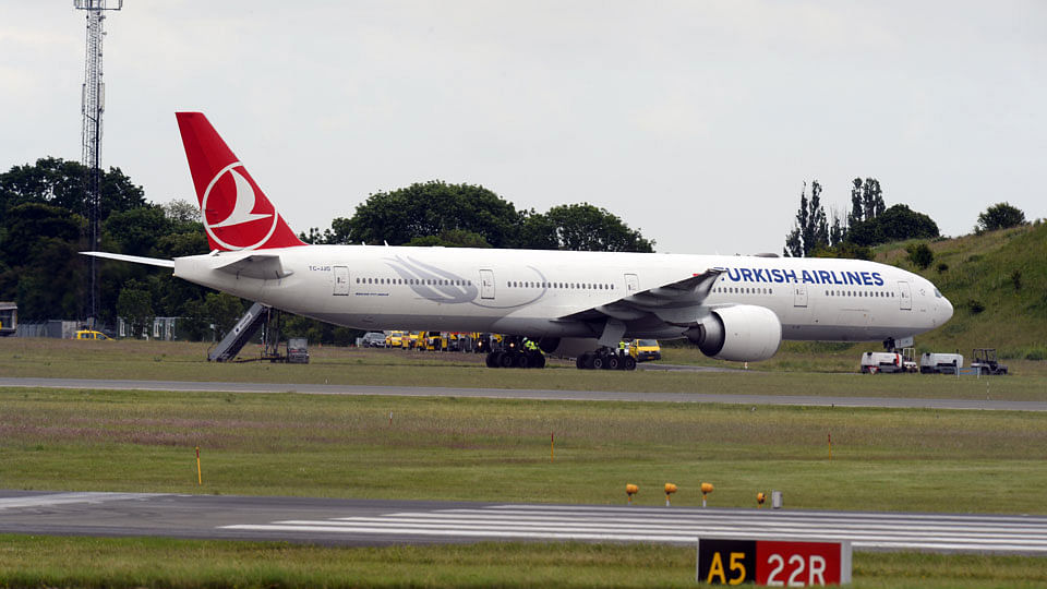 A Turkish Airlines flight landed at the IGI Airport, New Delhi following a bomb threat. (Photo: AP)
