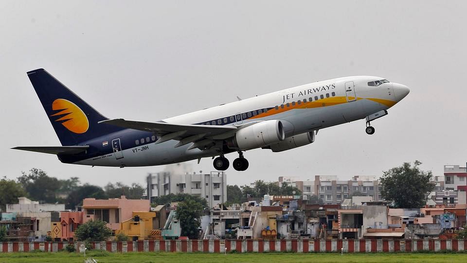 A Jet Airways passenger aircraft takes off from  Ahmedabad Airport. (Photo: Reuters)