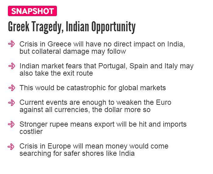 The emerging crisis in Greece will have an adverse impact on the Indian rupee and hit exports, writes Shishir Asthana