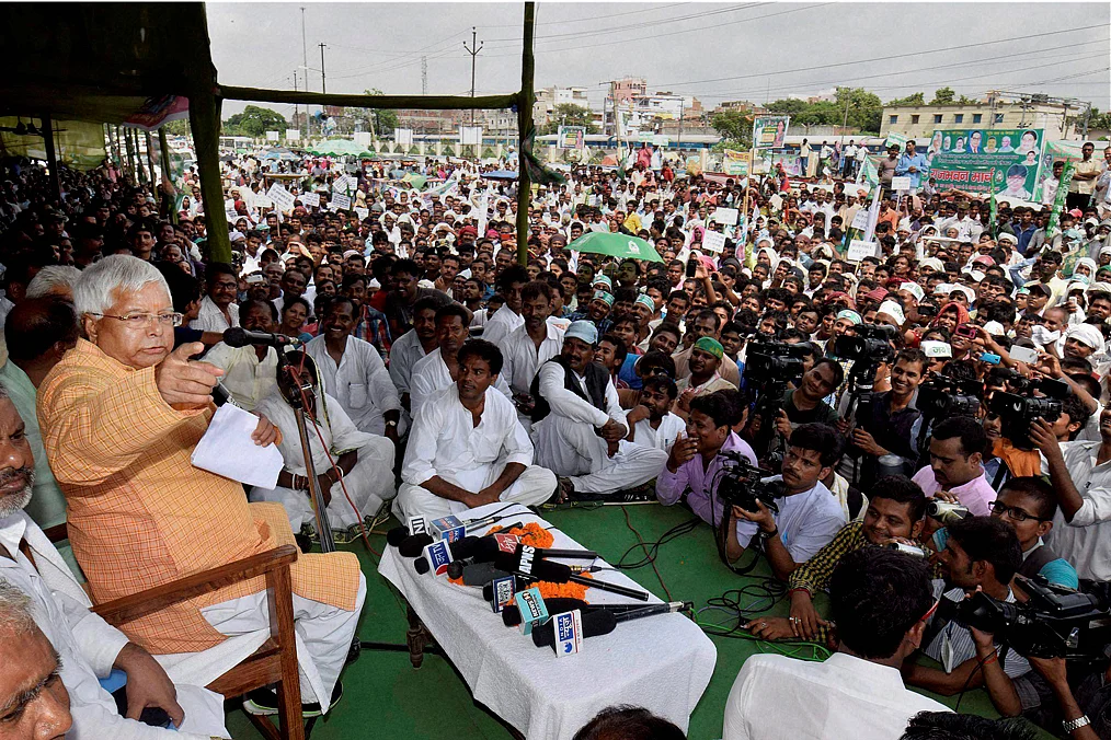 Lalu Prasad Yadav’s speeches are punctuated with wit. But will such a style hold him in good stead in the run-up to the assembly polls? (Photo: PTI)