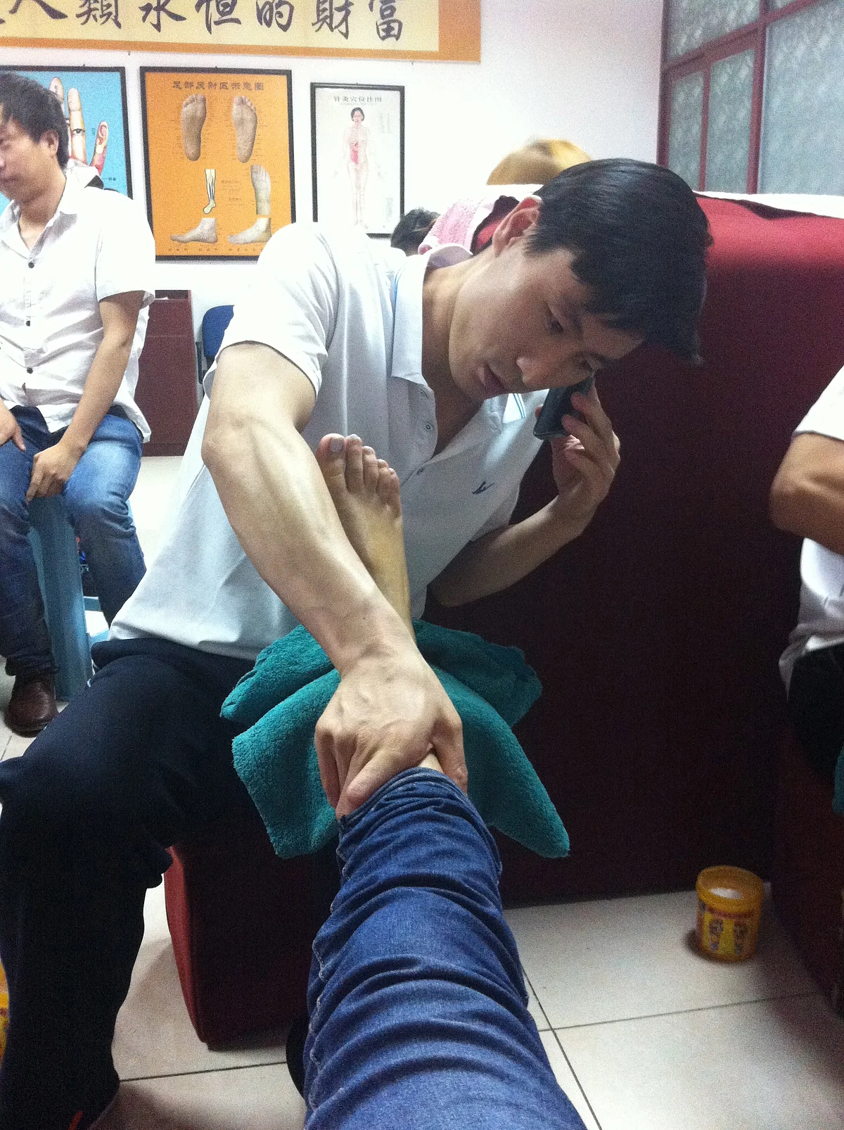 Foot massage in Beijing. (Photo: Veda Shastri)