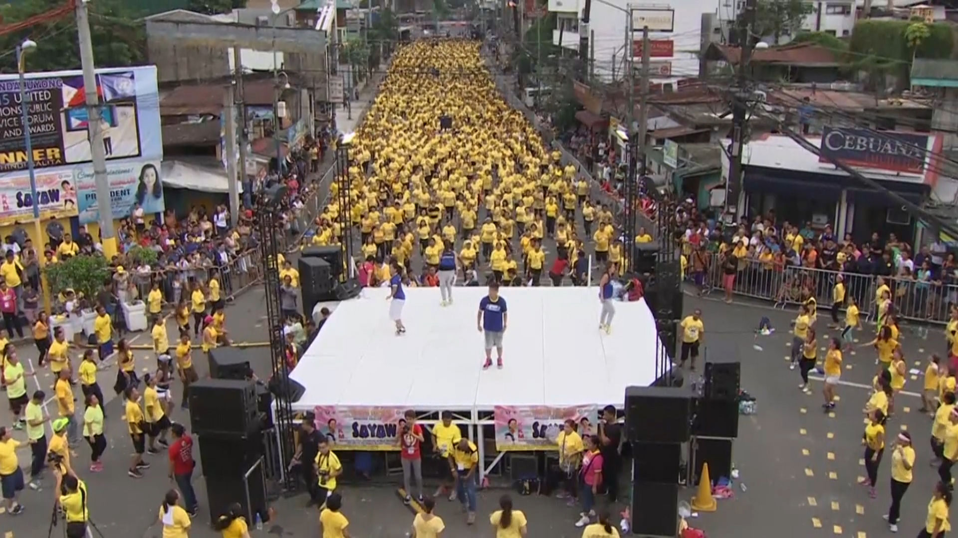 Biggest Zumba class in Philippines sets a new Guinness World Record. (Photo: AP screengrab)