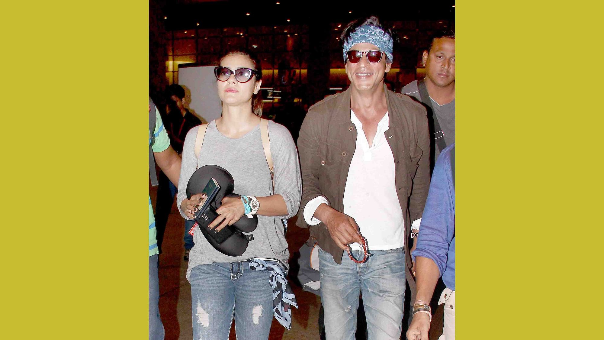 Kajol and Shah Rukh Khan at the Mumbai airport (Photo: Yogen Shah)