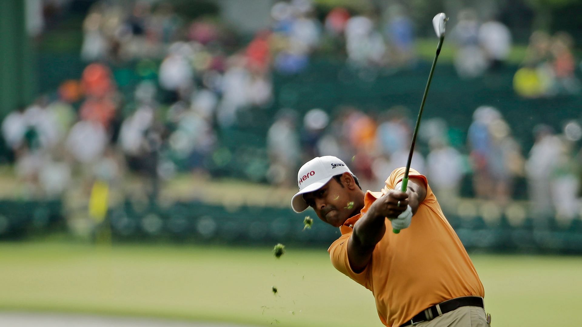 Anirban Lahiri in action during the final round of The Masters.&nbsp;