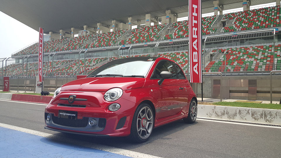 The Fiat Abarth 595 Fiat Competizione launched in India for Rs 29.85 Lakh (Ex-Showroom New Delhi). (Photo: The Quint)&nbsp;