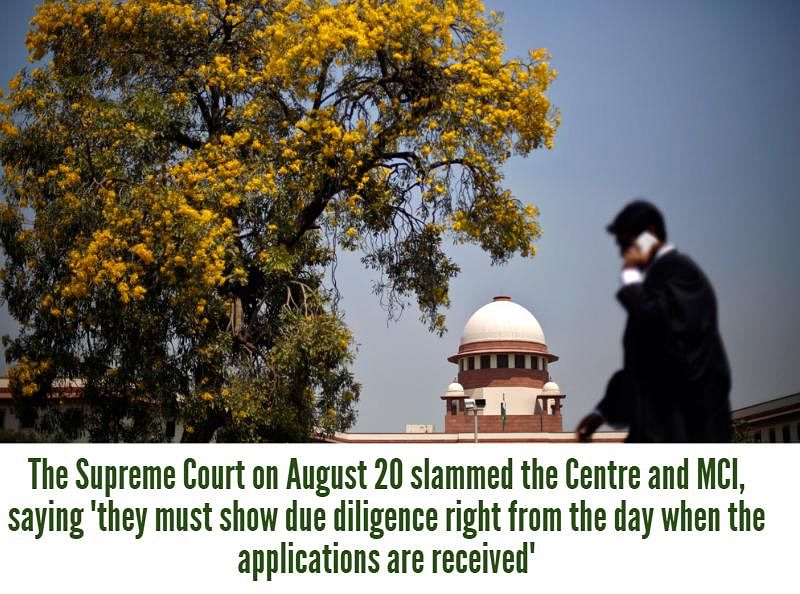 Supreme Court reprimands  Centre and MCI for holding back approval to 4,000 MBBS seats as order leads to blame game.