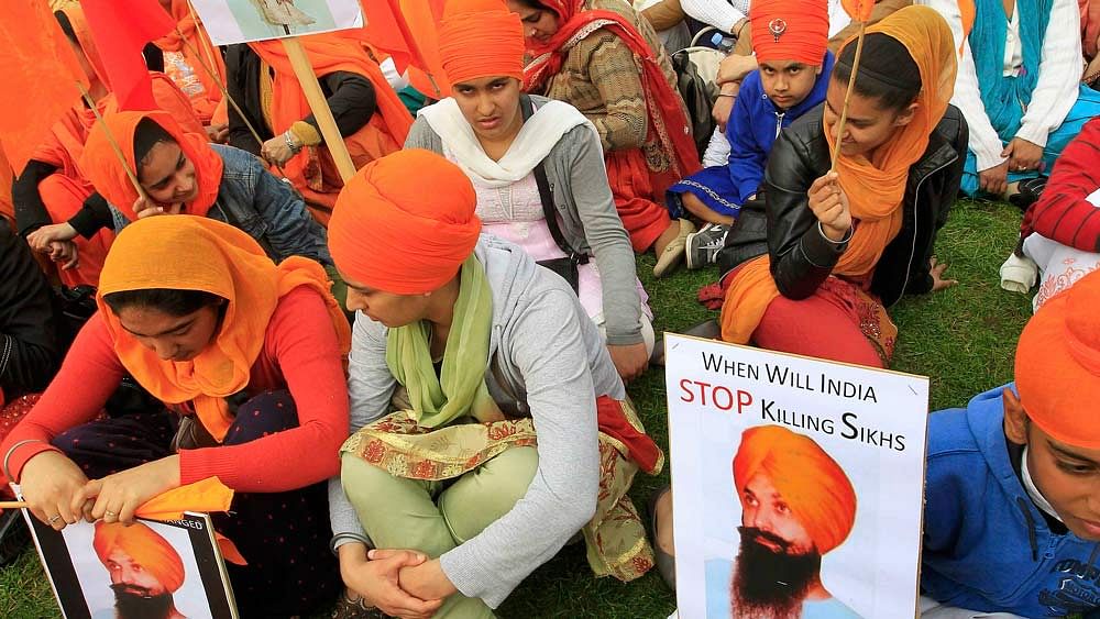 File photo of people protesting to seek clemency for Balwant Singh Rajoana, assassin of former state chief Beant Singh.&nbsp;