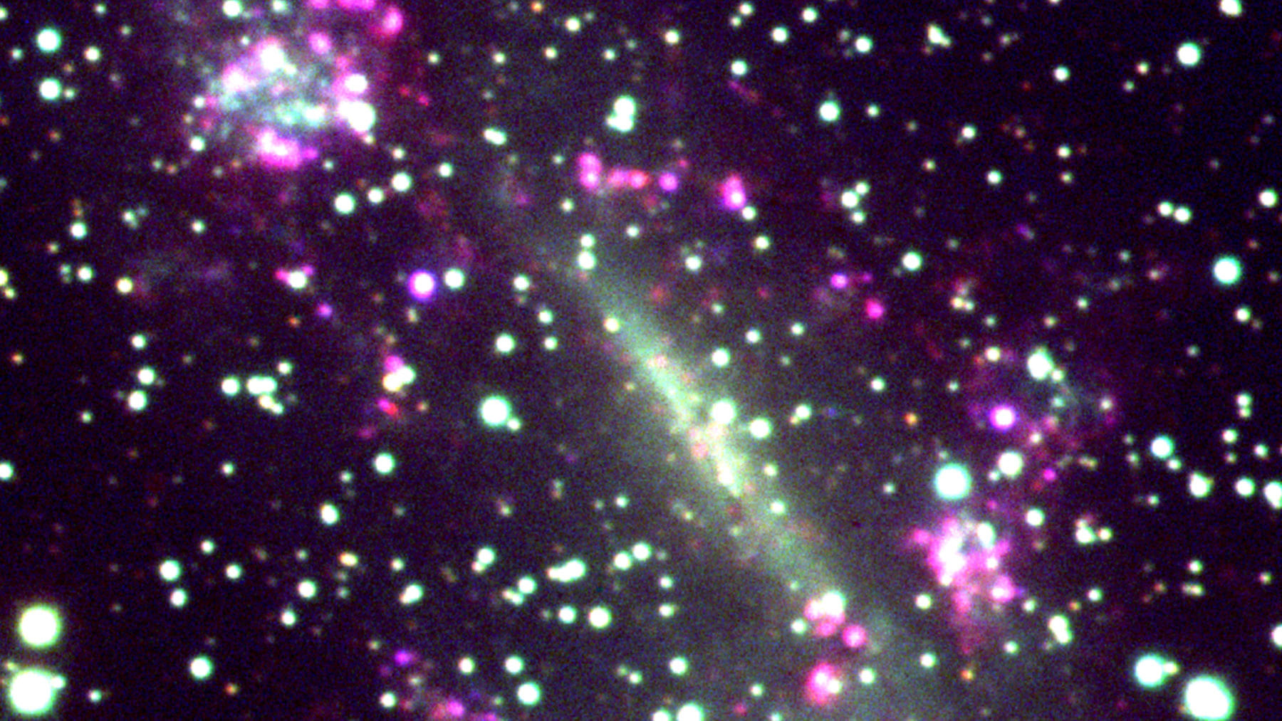 The ring is 30 million light years away and
is called “Kathryn’s wheel”. (Photo: <a href="http://phys.org/news/2015-08-celestial-firework-nearest-galaxy-collision.html">Phys.org</a>)
