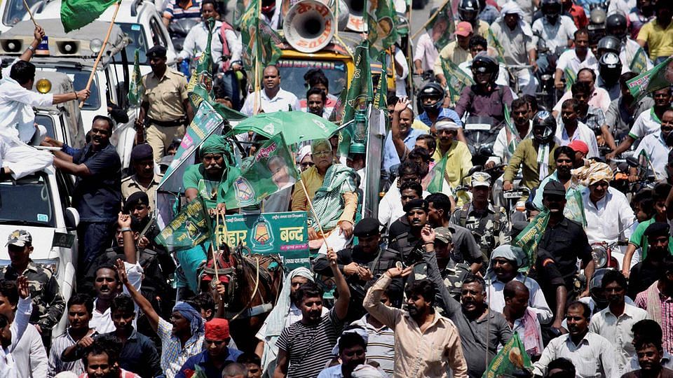 Lalu Prasad Yadav during a ‘Bihar Bandh’ his party organised in July, 2015. (Photo: PTI)