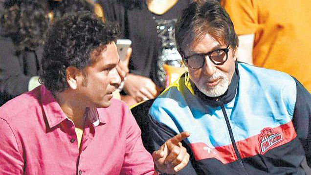 File photo of Sachin Tendulkar and Amitabh Bachchan. (Photo:&nbsp;PTI)