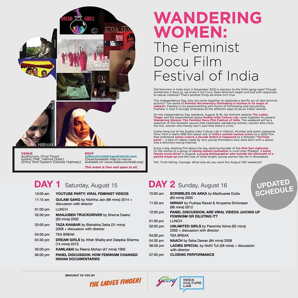 A primer on the ‘The Feminist Docu Film Festival’ that’s playing at the Godrej Culture Labs this weekend in Mumbai