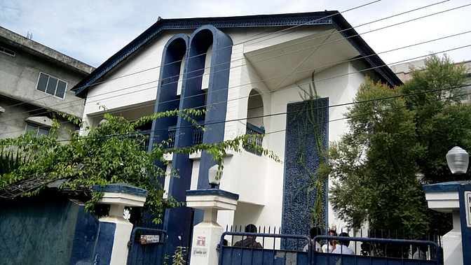 The house in Sundarpur locality on Zoo Road in Guwahati where Indrani Mukerjea’s parents live (Photo: Anjana Dutta)