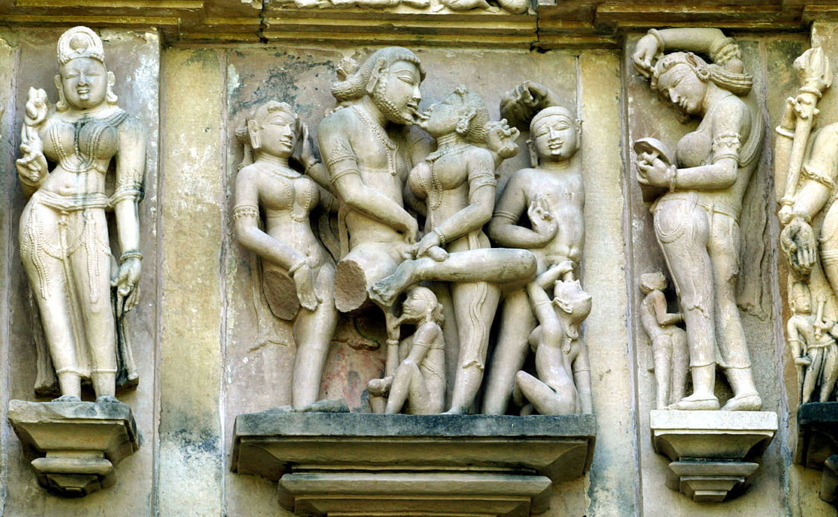 Erotic Hindu sculptures on the outer walls of a temple in Khajuraho. (Photo: Reuters)