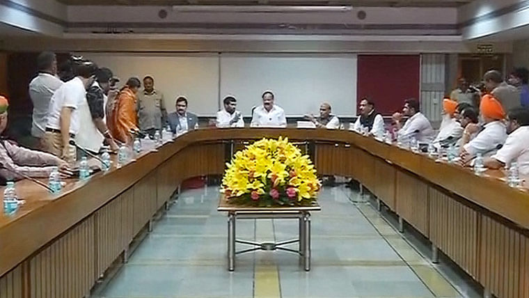 NDA floor leaders meeting on Thursday morning. (Photo: ANI)