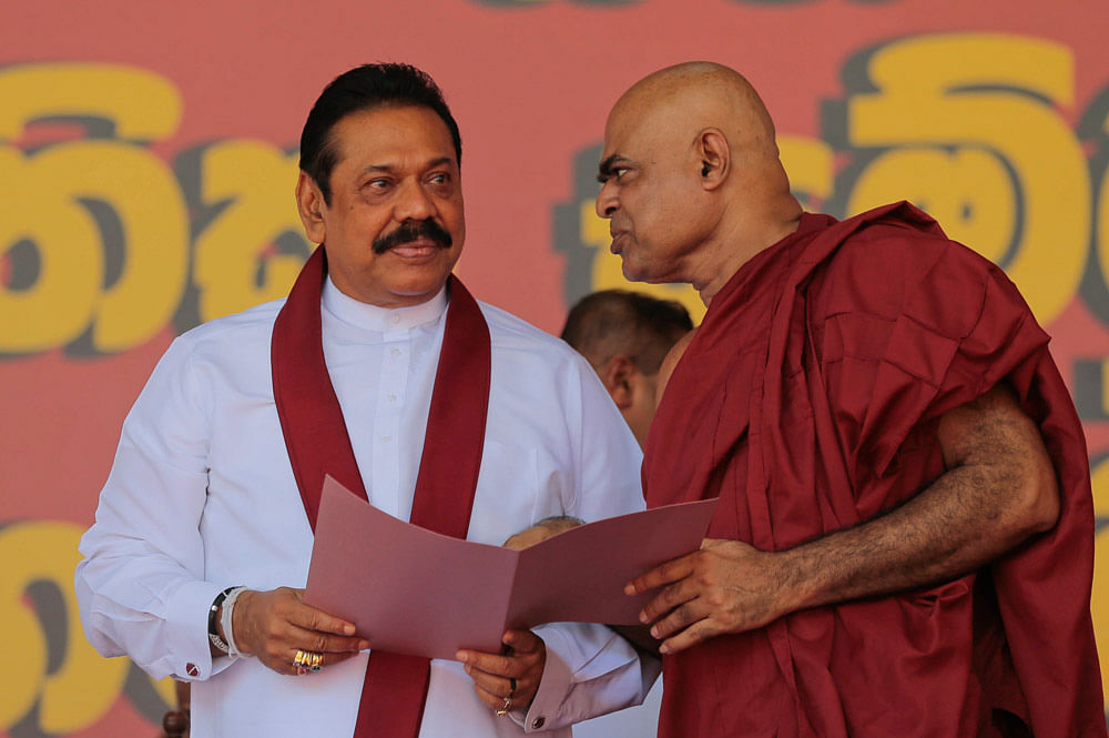 Rajapaksa eyes a political comeback as prime minister months after being toppled as president by  Sirisena.