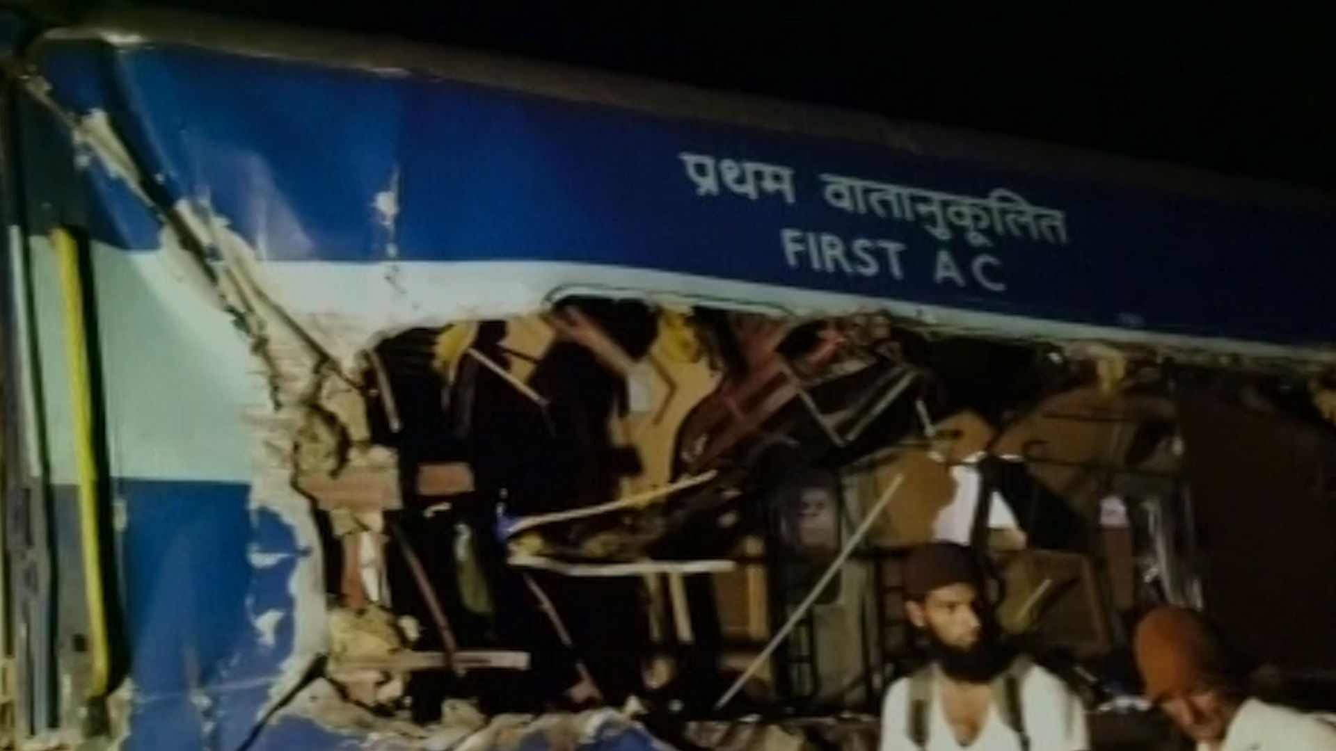 Bangalore-Nanded Express collided with a lorry on Monday morning, killing at least 6 people. (Photo: ANI screengrab)