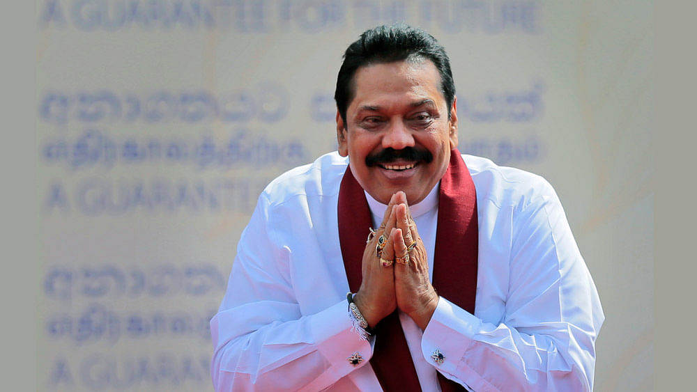 File image of former Sri Lankan President Mahinda Rajapaksa who eyes a political comeback.&nbsp;