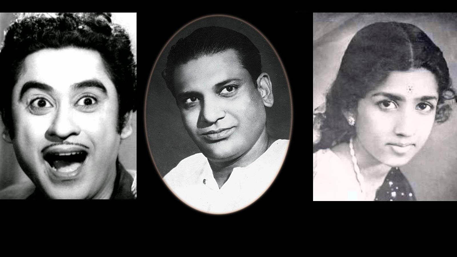 Kishore Kumar, Khemchand Prakash and Lata Mangeshkar