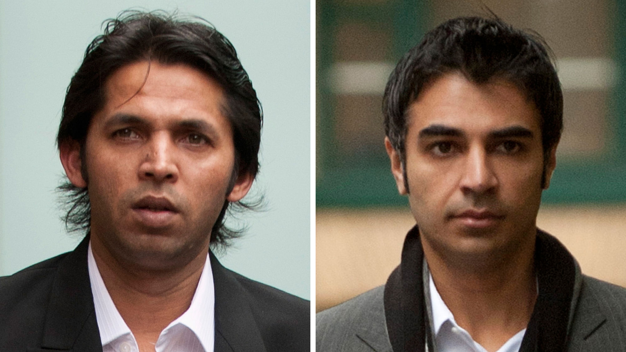 Former Pakistan cricketer Mohammad Asif and former Pakistan cricket captain Salman Butt (R) arriving at Southwark Crown Court in London. (Photo: Reuters)