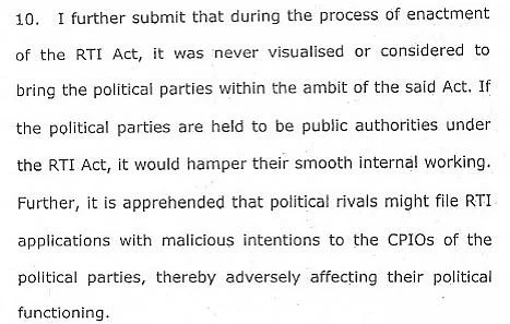BJP Toes Congress Line on Bringing Political Parties Under RTI