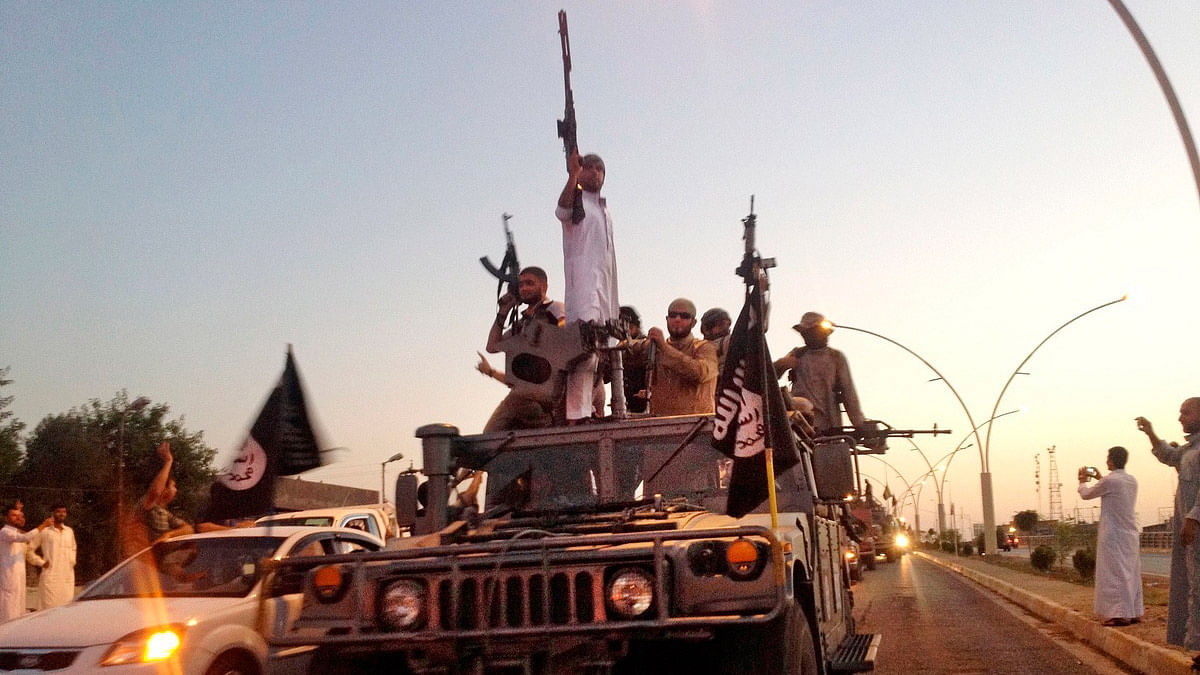 Islamic State fighters in the northern city of Mosul, Iraq.