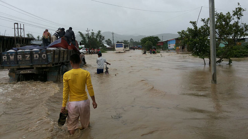Flood in Mizoram.