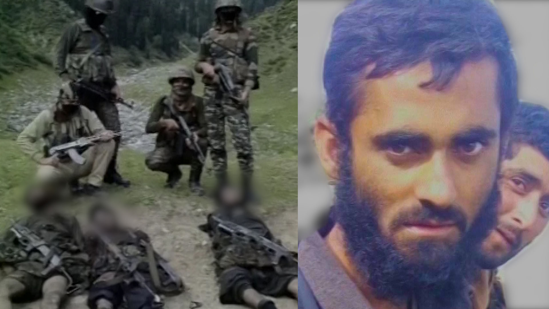 Three Pakistani militants were killed (left) and one was captured alive (right) in a fierce gunfight in RS Pura sector in Jammu &amp; Kashmir on Thursday. (Photo: ANI screengrab)