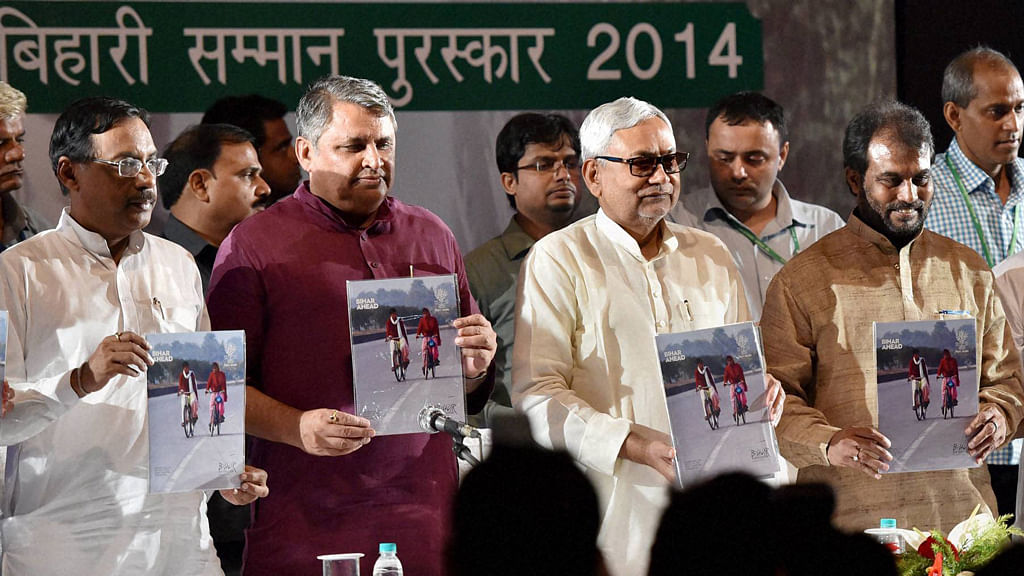 Bihar Chief Minister Nitish Kumar with others at a function in New Delhi, August 8, 2015. &nbsp; &nbsp;(Photo: PTI)