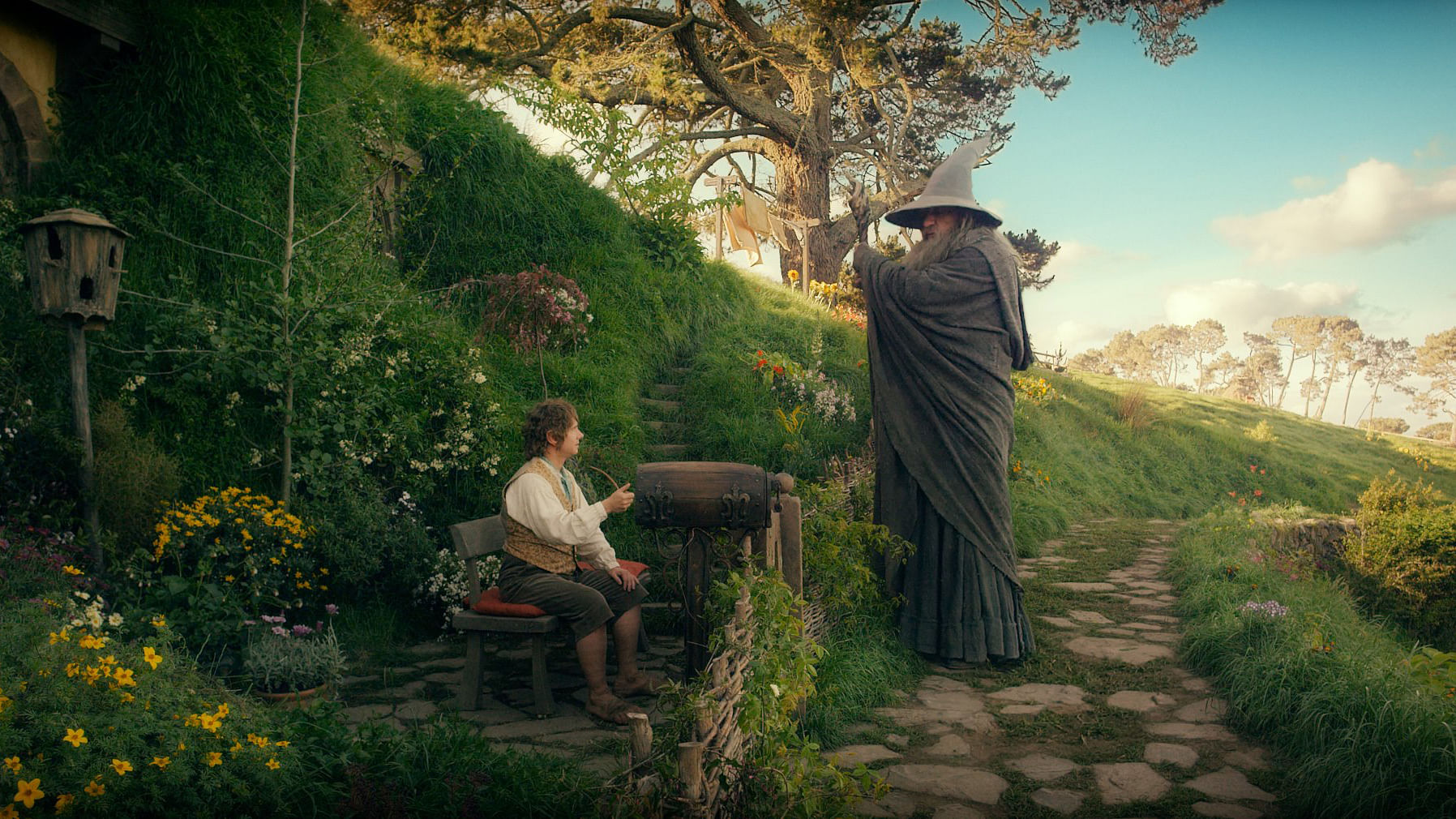 Bilbo and Gandalf doing what they do best: bonding.