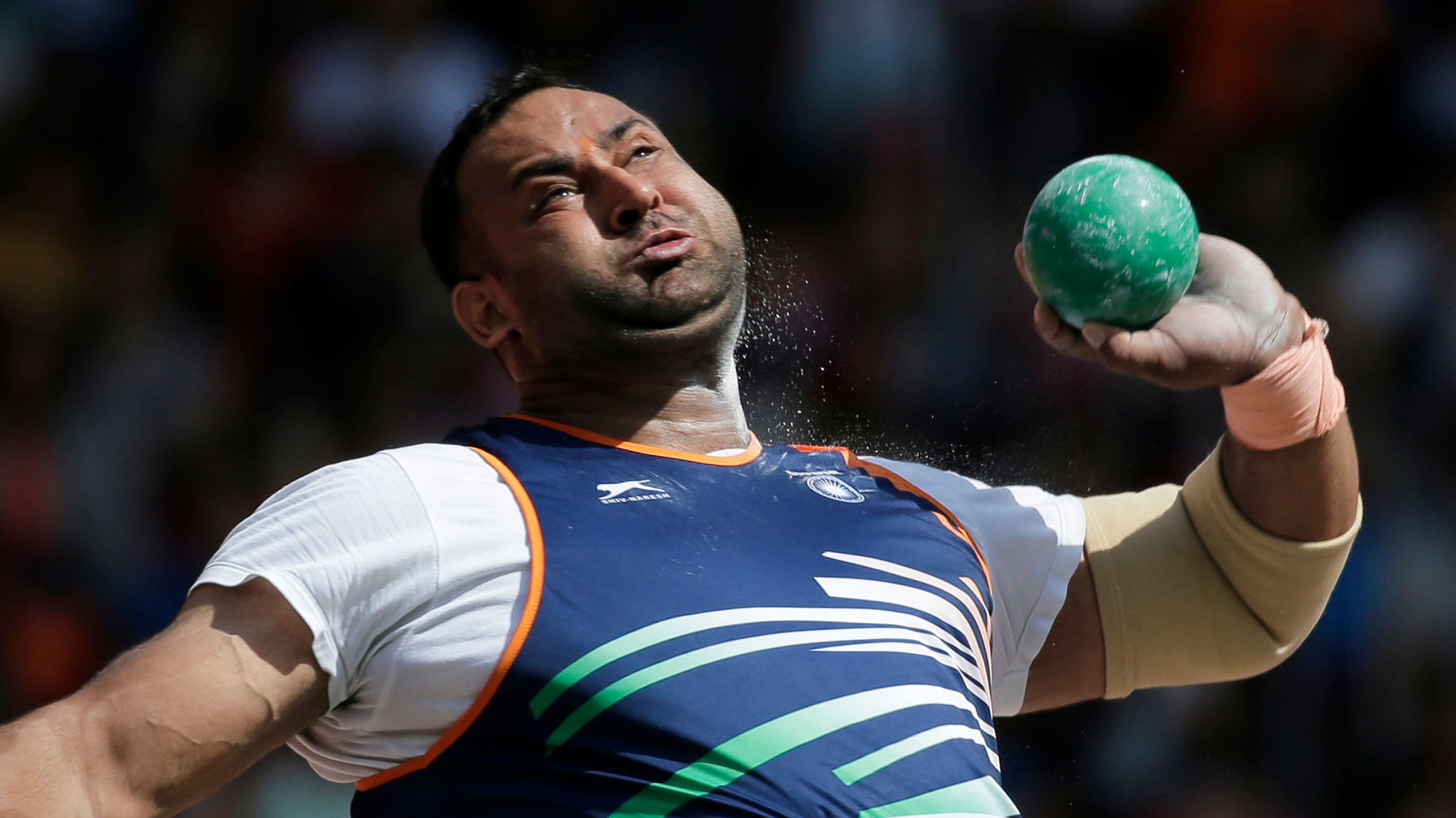 Asian champion Inderjeet Singh&nbsp;qualified for the final with the eighth best throw among the 12 finalists. (Photo: AP)