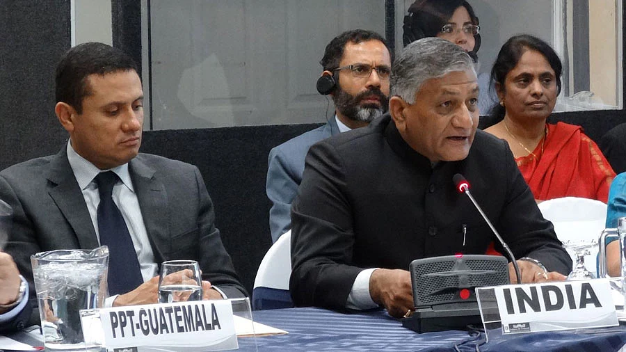 Minister of Development of North Eastern Region VK Singh (second from R). (Photo: <a href="https://www.facebook.com/generalvksingh/photos/a.293494744113705.67797.293491824113997/696125760517266/?type=1&theater">Facebook.com/VKSingh</a>)