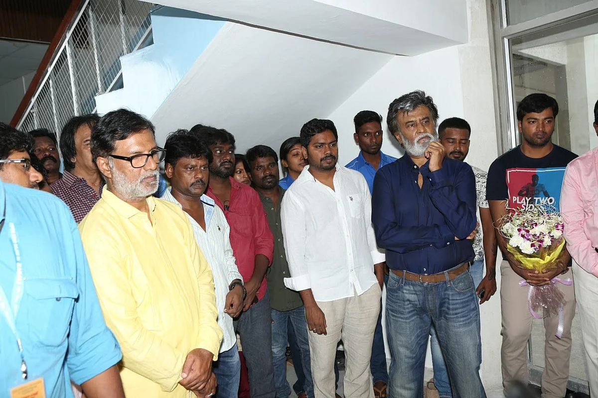Rajinikanth with team <i>Kabali.</i>
