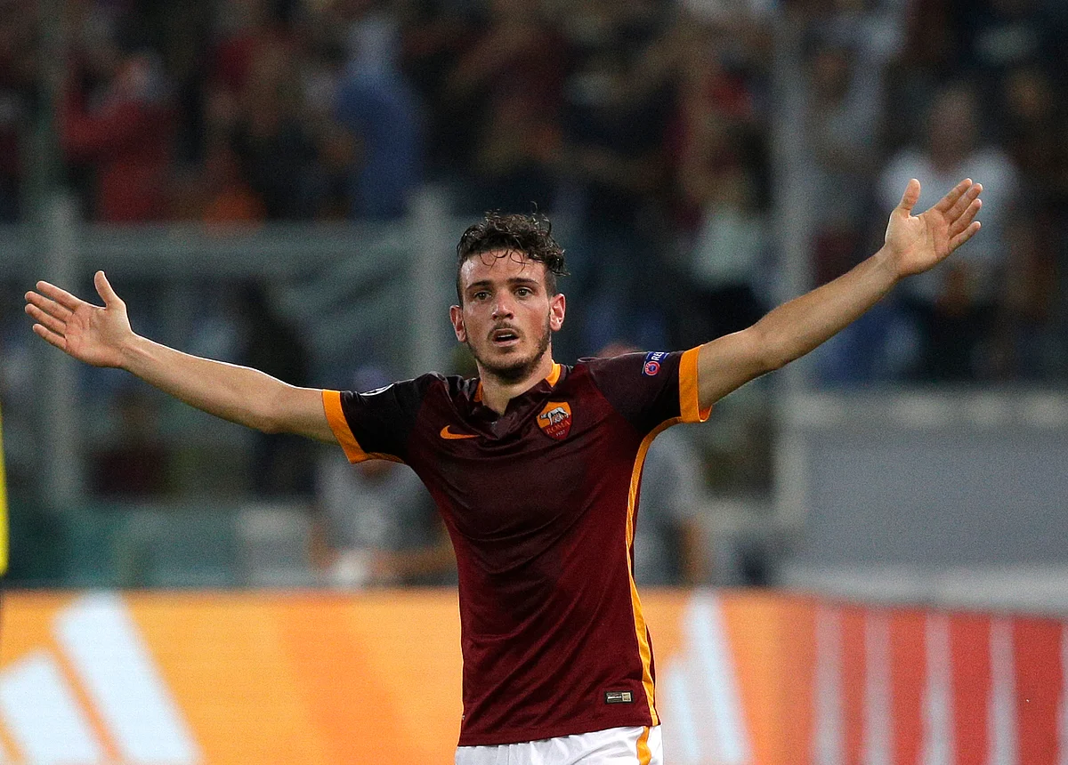 AS Roma’s Alessandro Florenzi celebrates after scoring the equaliser against Barcelona. (Photo: Reuters)
