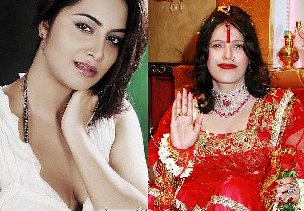 Arshi Khan and Radhe Maa (Photo: <a href="https://www.facebook.com/photo.php?fbid=820566591374807">Facebook/@BollywoodCamera</a>)