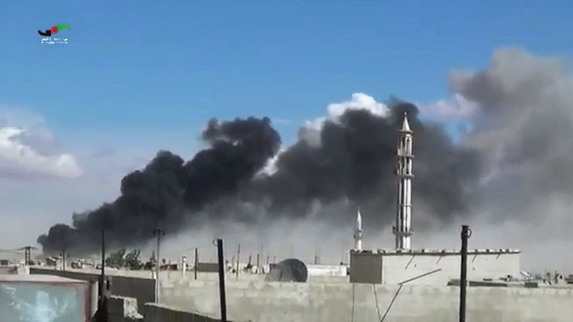 

Smoke rises after airstrikes by military jets in Syria. (Photo: AP)