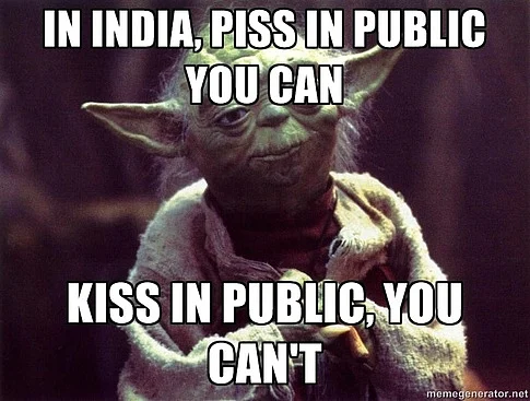 Why ban kissing when we’re okay with pissing? (Photo: memegenerator.net)